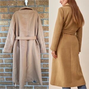 Reformation Greenwich Tan Wool Coat
